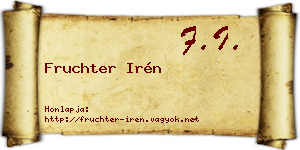 Fruchter Irén névjegykártya